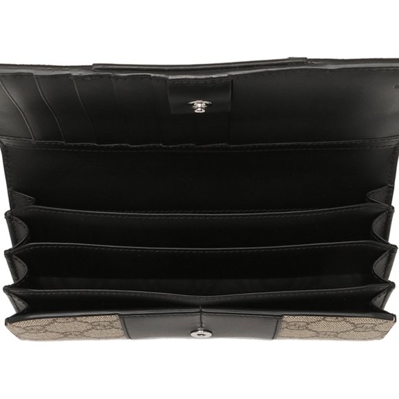 Gucci Continental Flap Wallet in Canvas with Leather Trim - Picture 3 of 6